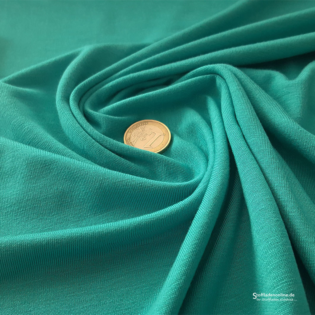 jersey fabric emerald green - Toptex 