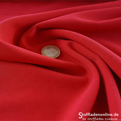 Stretch crepe fabric red - Toptex
