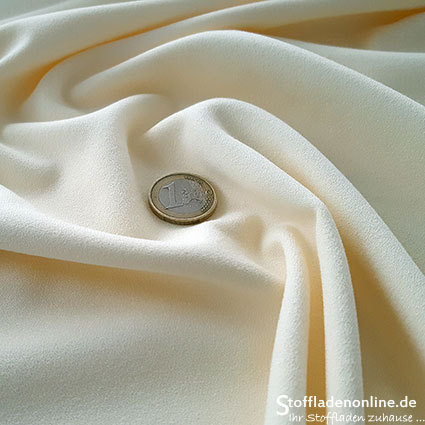 Stretch crepe fabric ivory white - Toptex