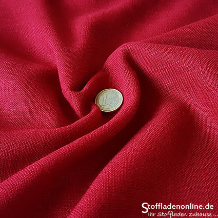 Woven viscose linen fabric red