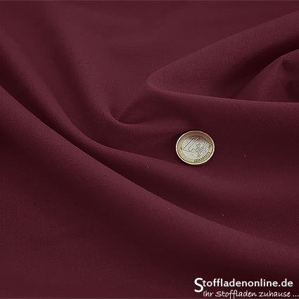 Wool blend gabardine fabric burgundy red