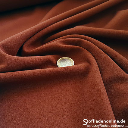Stretch crepe fabric rust brown - Toptex