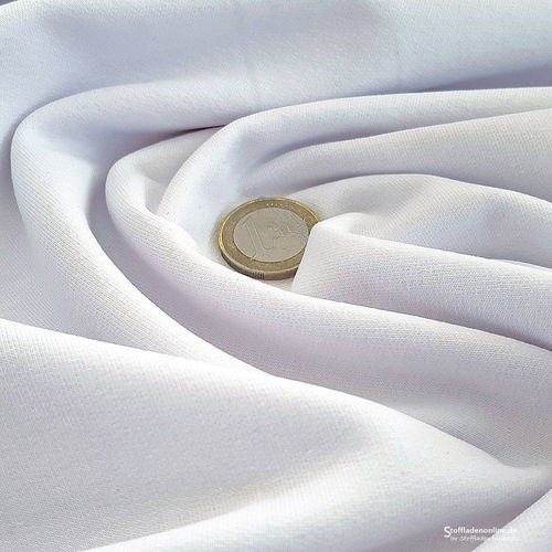 Reststück 57cm | Sweatshirt Baumwoll Jersey Weiß