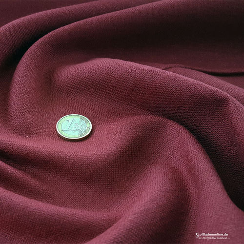 Remnant piece 45cm | Stretch linen fabric burgundy red
