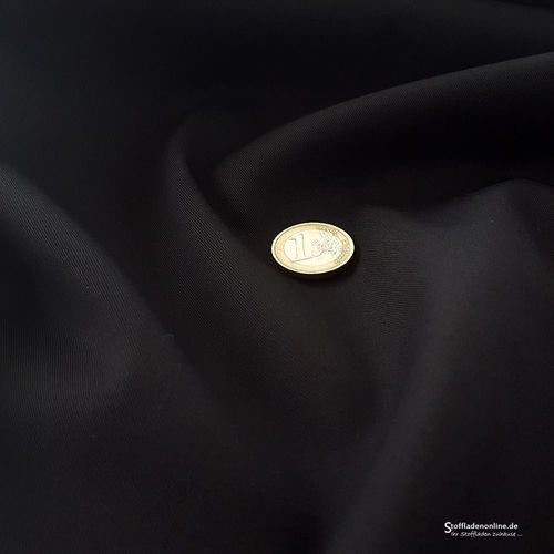 Remnant piece 126cm | Fine woven stretch cotton twill black