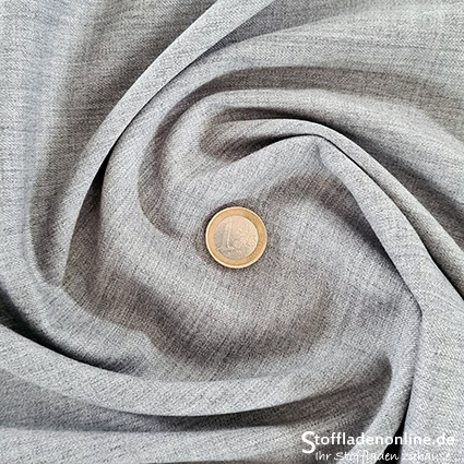 Stretch wool gabardine blend - light grey melange