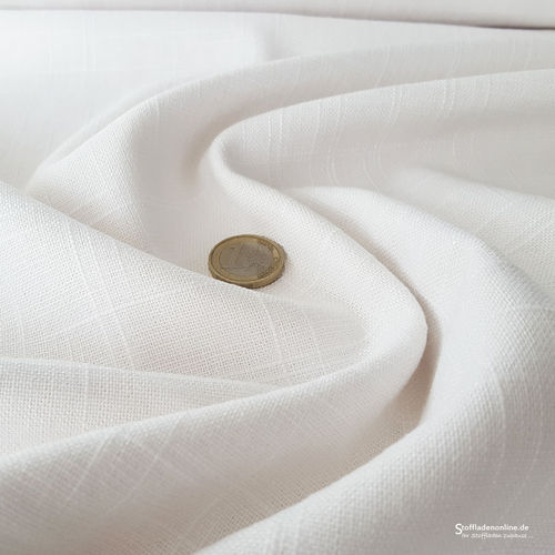Remn. piece 42cm | Woven viscose linen fabric white