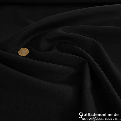 Wool blend gabardine fabric black