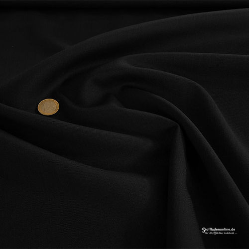 Wool blend gabardine fabric black