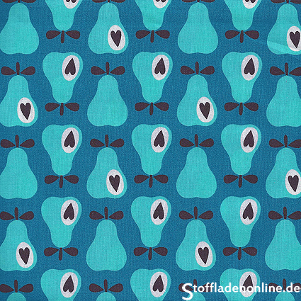 Hamburger Liebe Simply "Pears" Popeline - petrol türkis