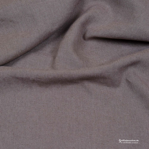 Bio enzyme washed linen fabric taupe - Hilco