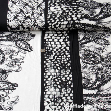 Viskose Jersey “Paisley black white”