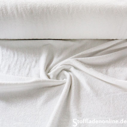 Baumwoll Frottier Stoff weiß