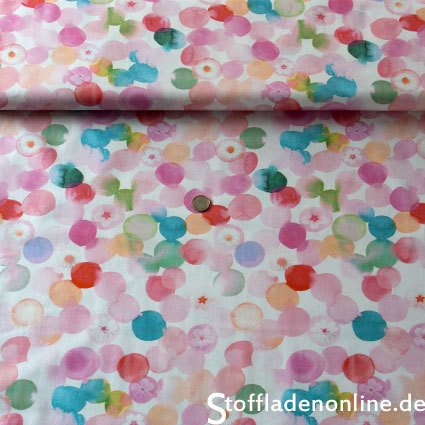 Hilco Kinderstoff Baumwolle “Pois Fleur” rosa