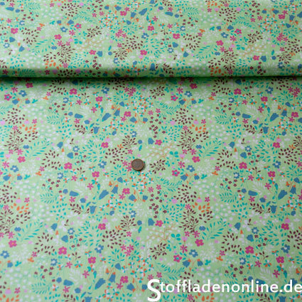 Cotton fabric "Campanule" soft light green