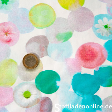 Hilco Kinderstoff Baumwolle “Pois Fleur” türkis