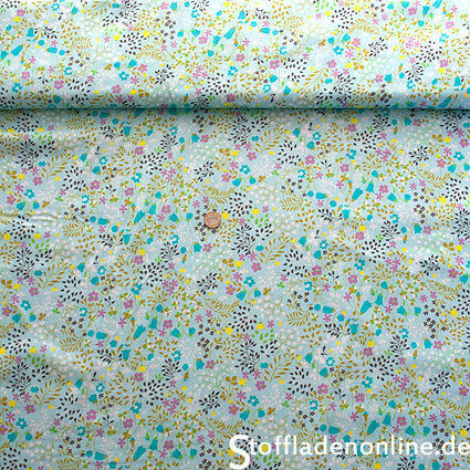 Hilco Kinderstoff Baumwolle “Campanule” zartes blau