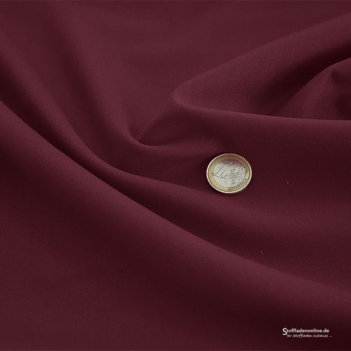 Wool blend gabardine fabric burgundy red