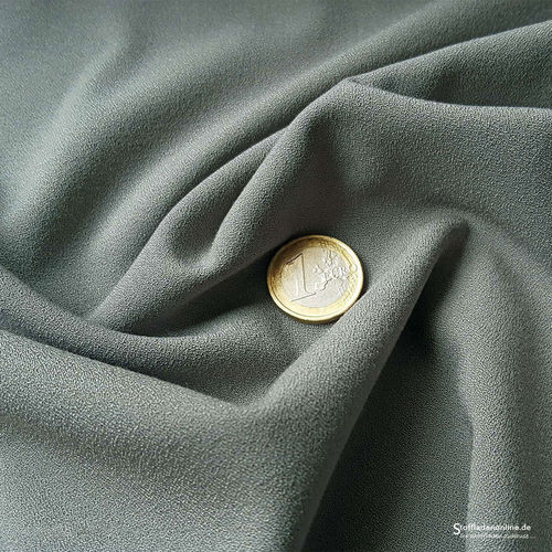 Stretch crepe fabric olive grey