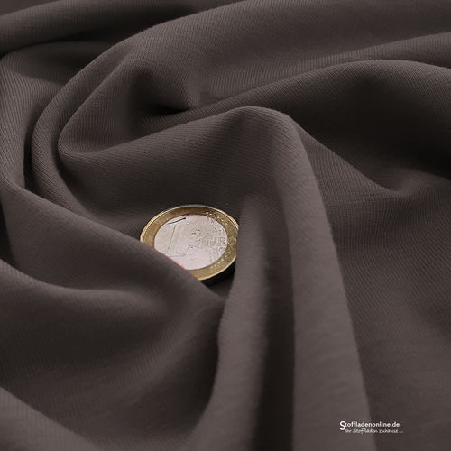 Cotton jersey fabric grey brown - Toptex