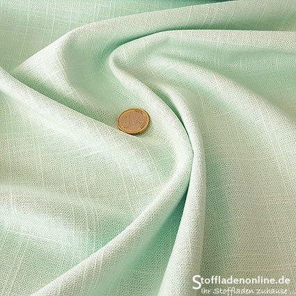 Woven viscose linen fabric mint green