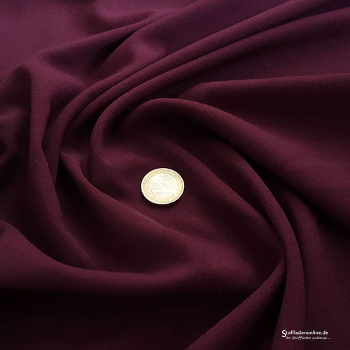 Stretch crepe fabric burgundy red - Toptex
