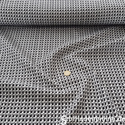 Remnant piece 140cm | Stretch cotton fabric "Serpa Noir" - Hilco