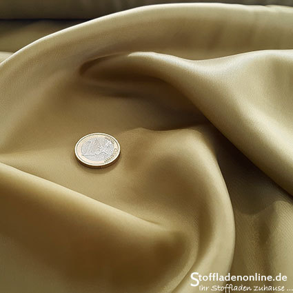 Cupro lining fabric gold olive - Bemberg