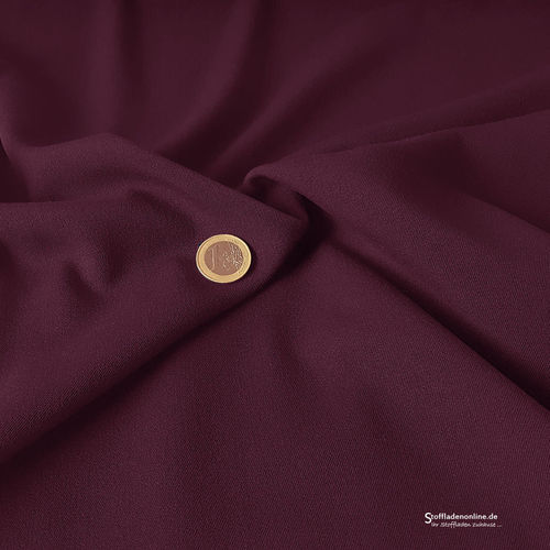 Stretch gabardine fabric burgundy red