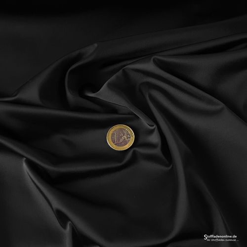 Stretch satin fabric black - Toptex