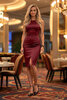 Go to product Stretch satin fabric dark red - Toptex