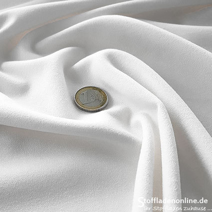 Remnant piece 130cm | Stretch crepe fabric white - Toptex