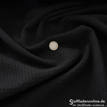 Remnant piece 300cm | Waffle fabric black