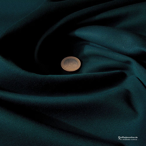 Feiner Stretch Twill Baumwollstoff Petrol