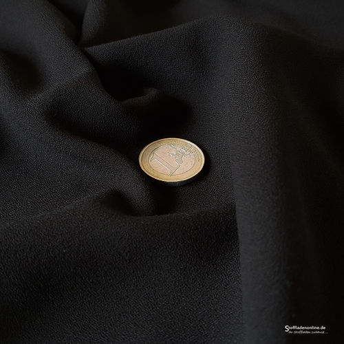Remnant piece 58cm | Stretch crepe fabric black - Toptex