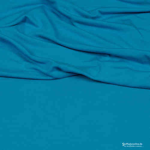 Remnant piece 175cm | Viscose jersey cyan blue - Hilco