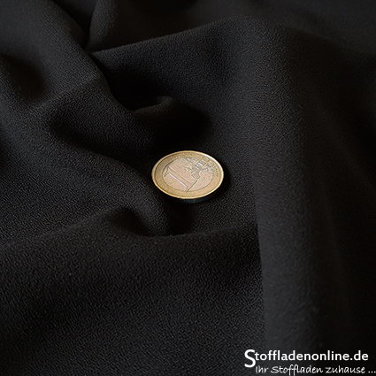 Remnant piece 50cm | Stretch crepe fabric black - Toptex