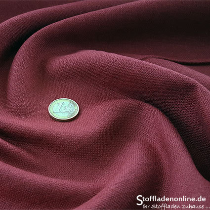 Remnant piece 160cm | Stretch linen fabric burgundy red