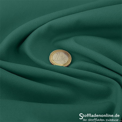 Remnant piece 94cm | Woven stretch cotton twill emerald green