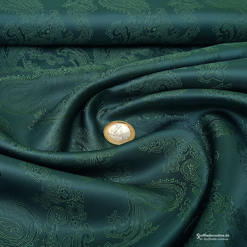 Taffeta jacquard lining | paisley forest green - forest green