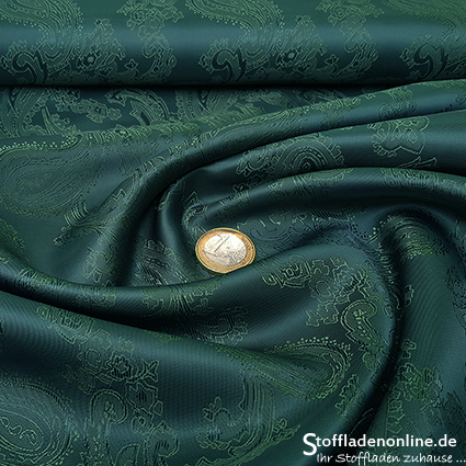 Remnant piece 165cm | Taffeta jacquard lining | paisley forest green - forest green