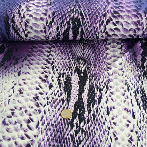 Reststück 100cm | Inkjet Viskosejersey "Serpiente Violeta"