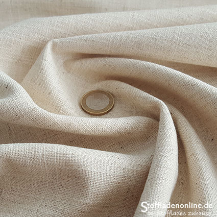 Remnant piece 175cm | Woven viscose linen fabric natural