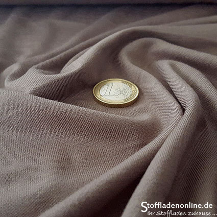 Remnant piece 112cm | Bamboo jersey fabric taupe - Toptex