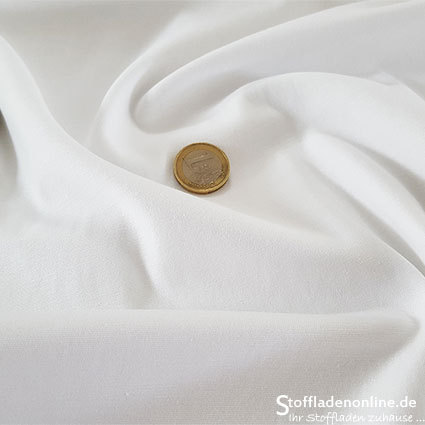 Remnant piece 145cm | Fine woven stretch cotton twill white
