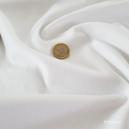 Remnant piece 65cm | Fine woven stretch cotton twill white