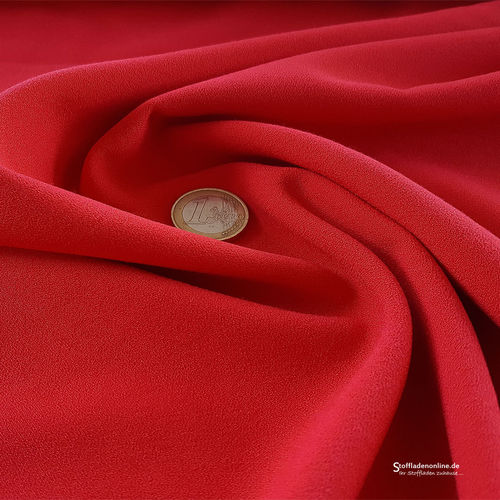 Remnant piece 100cm | Stretch crepe fabric red - Toptex