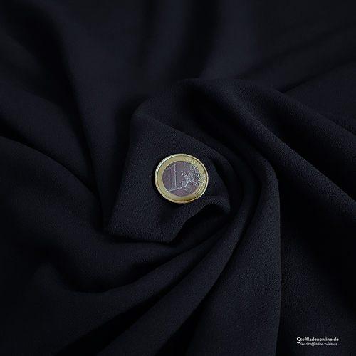 Remnant piece 58cm | Stretch crepe fabric dark blue - Toptex