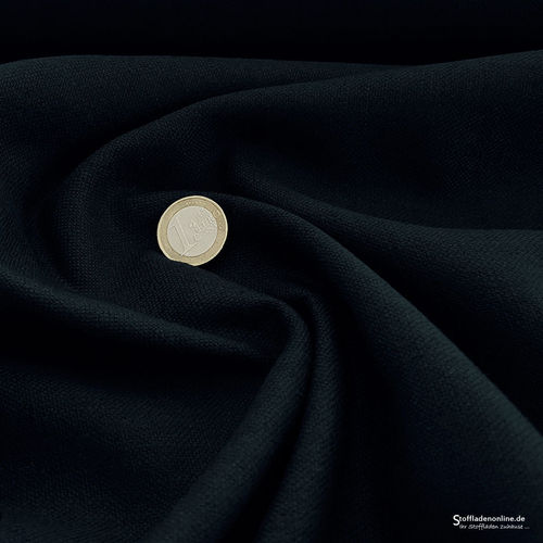 Remnant piece 114cm | Stretch linen fabric dark blue