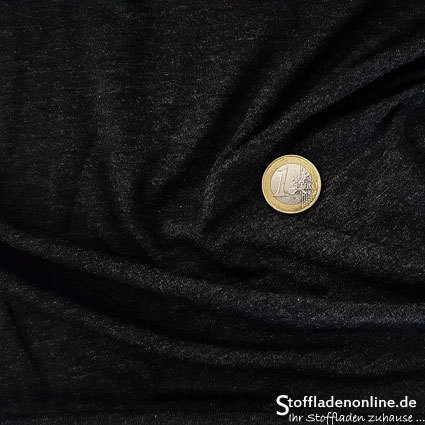 Remnant piece 110cm | Melange viscose jersey "Chivasso" dark grey - Hilco
